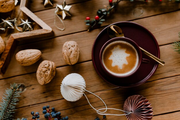 Christmas hot chocolate and walnut wallpaper